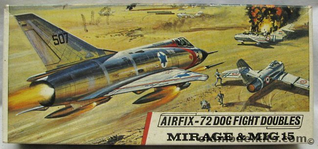 Airfix 1/72 Dog Fight Doubles Mirage III and Mig-15, D363F plastic model kit